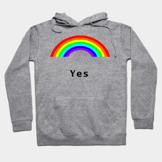 Yes Positivity Rainbow Hoodie by ellenhenryart